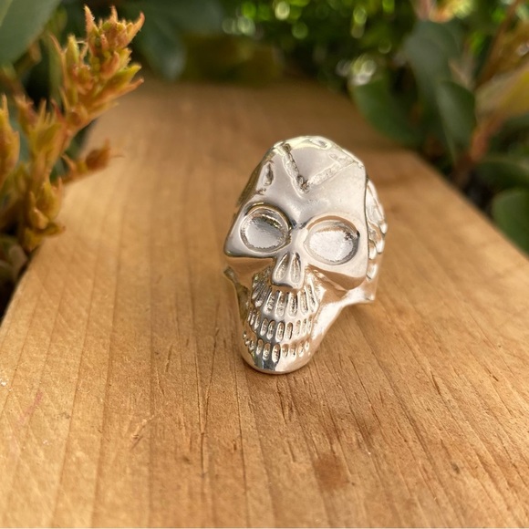 Solid 925 Sterling Silver Skull Men Ring from Mexico/ Calavera Plata Mexico - Picture 9 of 9